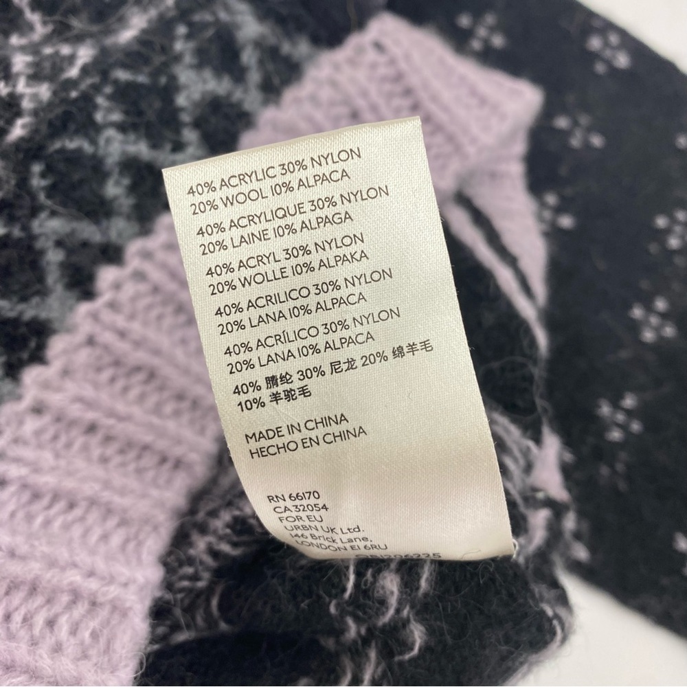Free People Snow Globe Wool Alpaca Mock Neck Cropped Pullover Sweater: Onyx - Picture 16 of 16